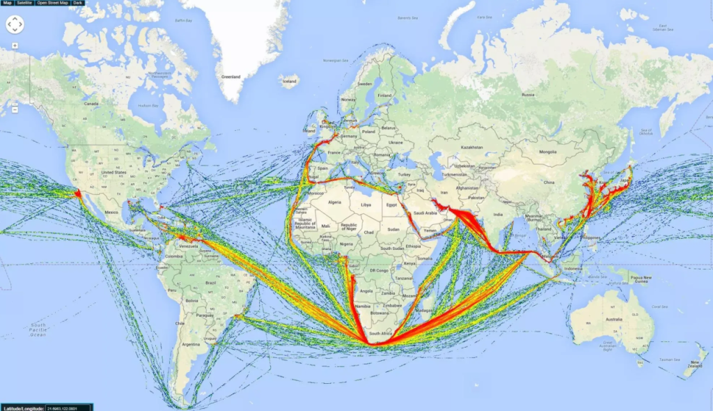 海上运输对全球石油市场至关重要