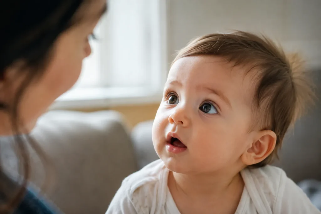 Bebê de oito meses desenvolvendo aprendizado estatístico de linguagem pela escuta