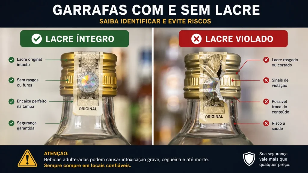 como identificar lacre de bebida adulterada