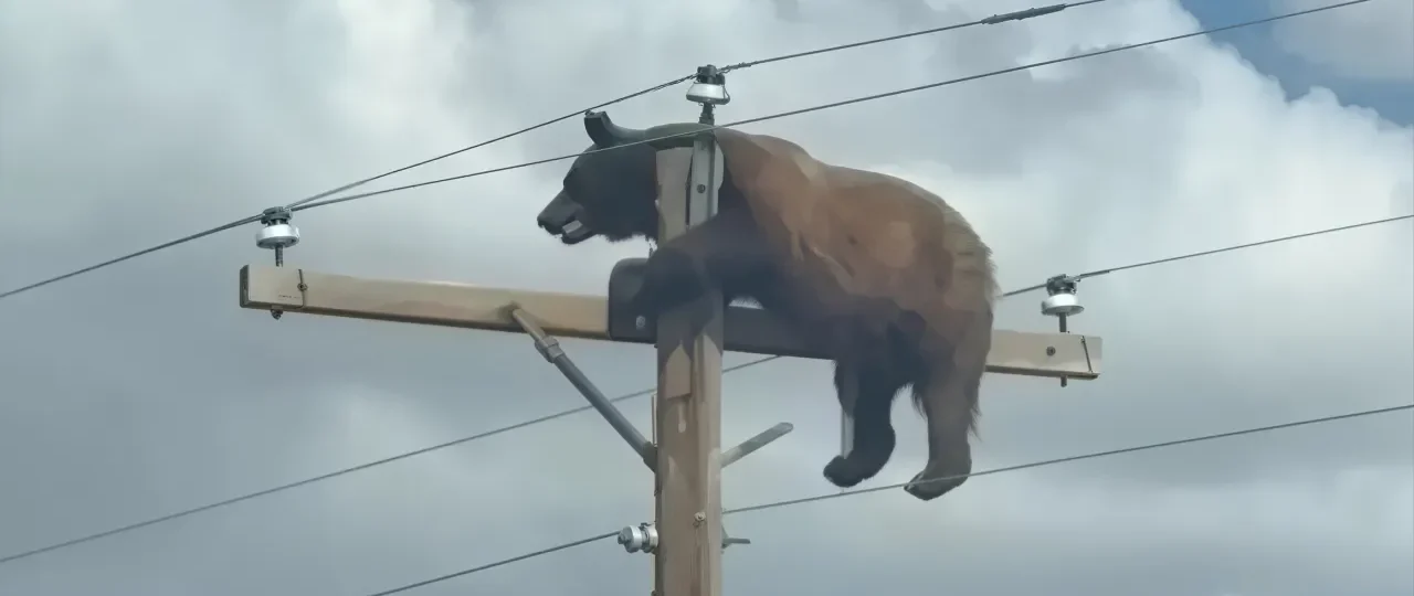 Urso-preto morre eletrocutado em poste de energia elétrica nos EUA