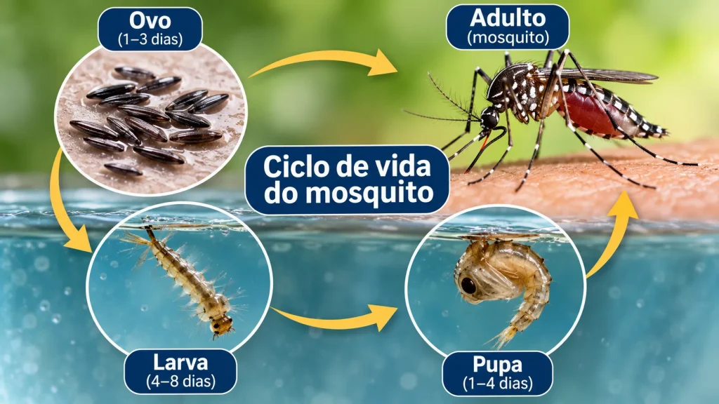 ovo, larva, pupa e adulto